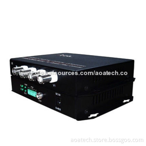 Video to fiber converter, adopts 4-channel digital video and 1-channel data to optical fiberNew